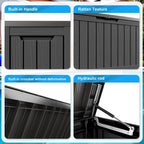 Coffre de rangement extérieur verrouillable en résine pour terrasse