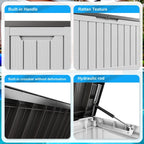 Coffre de rangement extérieur verrouillable en résine pour terrasse