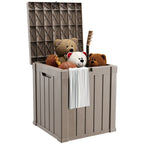 Coffre de rangement extérieur verrouillable en résine pour terrasse