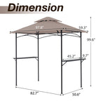 Gazebo d'extérieur étanche à la pluie de 8 pi x 5 pi avec conception ventilée à double couche