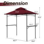 Gazebo d'extérieur étanche à la pluie de 8 pi x 5 pi avec conception ventilée à double couche