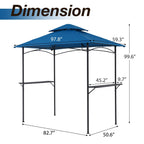 Gazebo d'extérieur étanche à la pluie de 8 pi x 5 pi avec conception ventilée à double couche