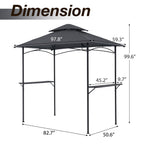 Gazebo d'extérieur étanche à la pluie de 8 pi x 5 pi avec conception ventilée à double couche