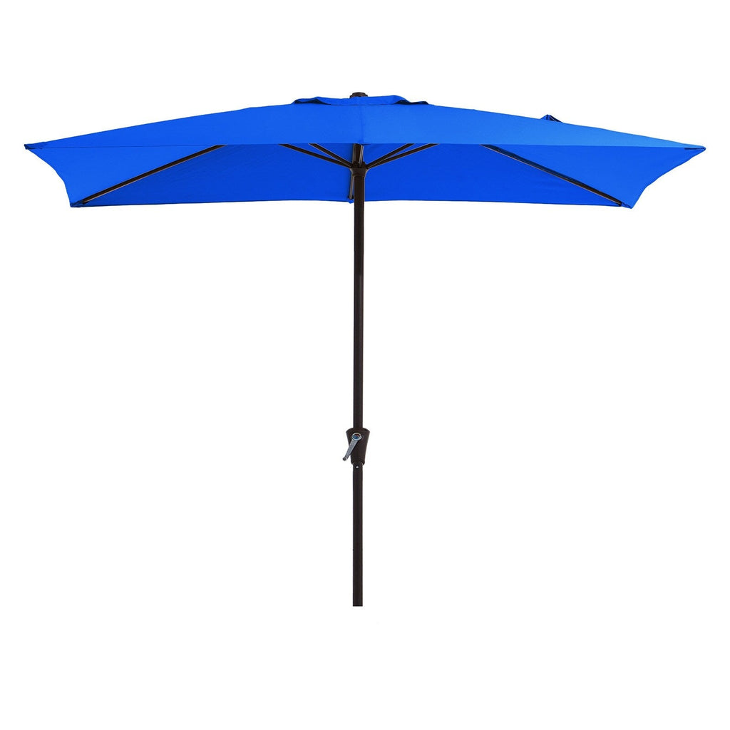 Parasol de marché rectangulaire de 8 x 10 pieds avec manivelle et inclinaison, résistant aux UV