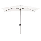 Parasol de marché rectangulaire de 8 x 10 pieds avec manivelle et inclinaison, résistant aux UV