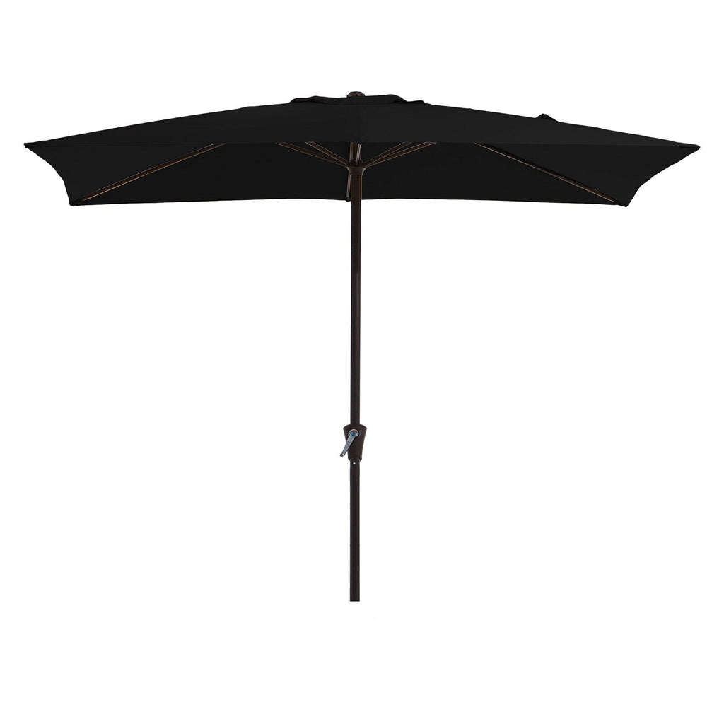 Parasol de marché rectangulaire de 8 x 10 pieds avec manivelle et inclinaison, résistant aux UV