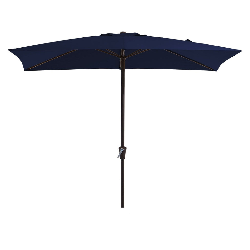 Parasol de marché rectangulaire de 8 x 10 pieds avec manivelle et inclinaison, résistant aux UV