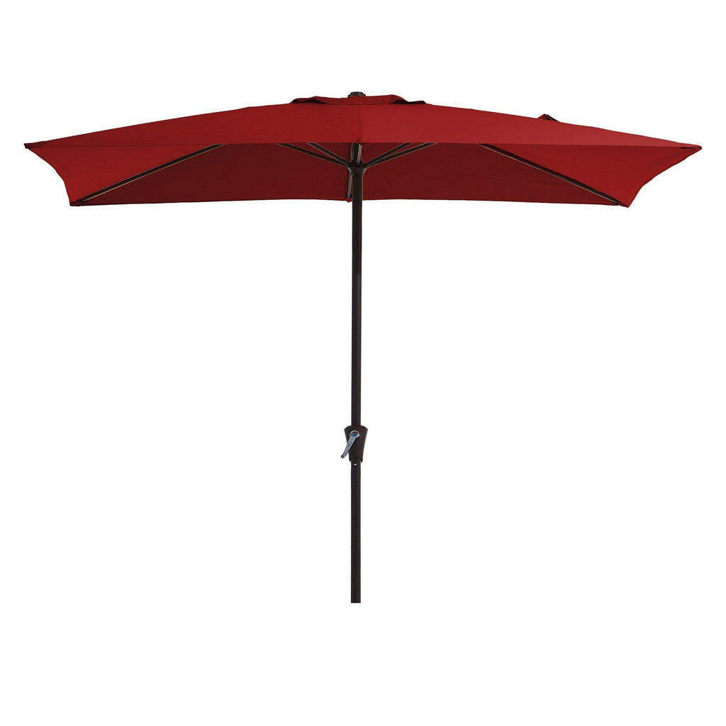 Parasol de marché rectangulaire de 8 x 10 pieds avec manivelle et inclinaison, résistant aux UV