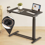 FunniHomi 28/32 Table de lit mobile à hauteur réglable avec roulettes, blanc/noir, pour ordinateur portable, pour lit et canapé