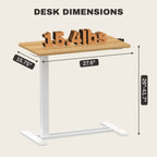 FunniHomi 28/32 Table de lit mobile à hauteur réglable avec roulettes, blanc/noir, pour ordinateur portable, pour lit et canapé