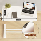 FunniHomi 28/32 Table de lit mobile à hauteur réglable avec roulettes, blanc/noir, pour ordinateur portable, pour lit et canapé