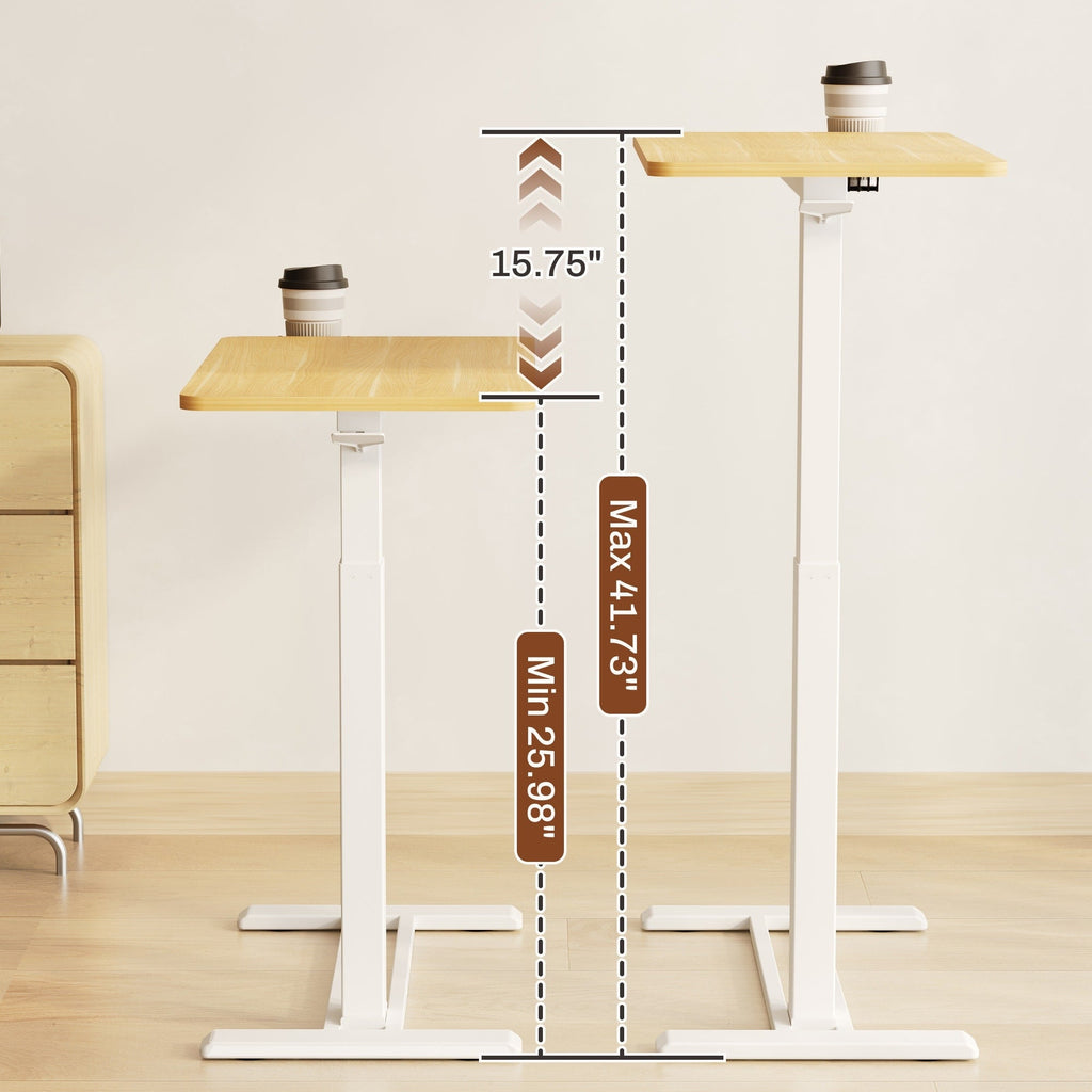 FunniHomi 28/32 Table de lit mobile à hauteur réglable avec roulettes, blanc/noir, pour ordinateur portable, pour lit et canapé