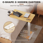 FunniHomi 28/32 Table de lit mobile à hauteur réglable avec roulettes, blanc/noir, pour ordinateur portable, pour lit et canapé