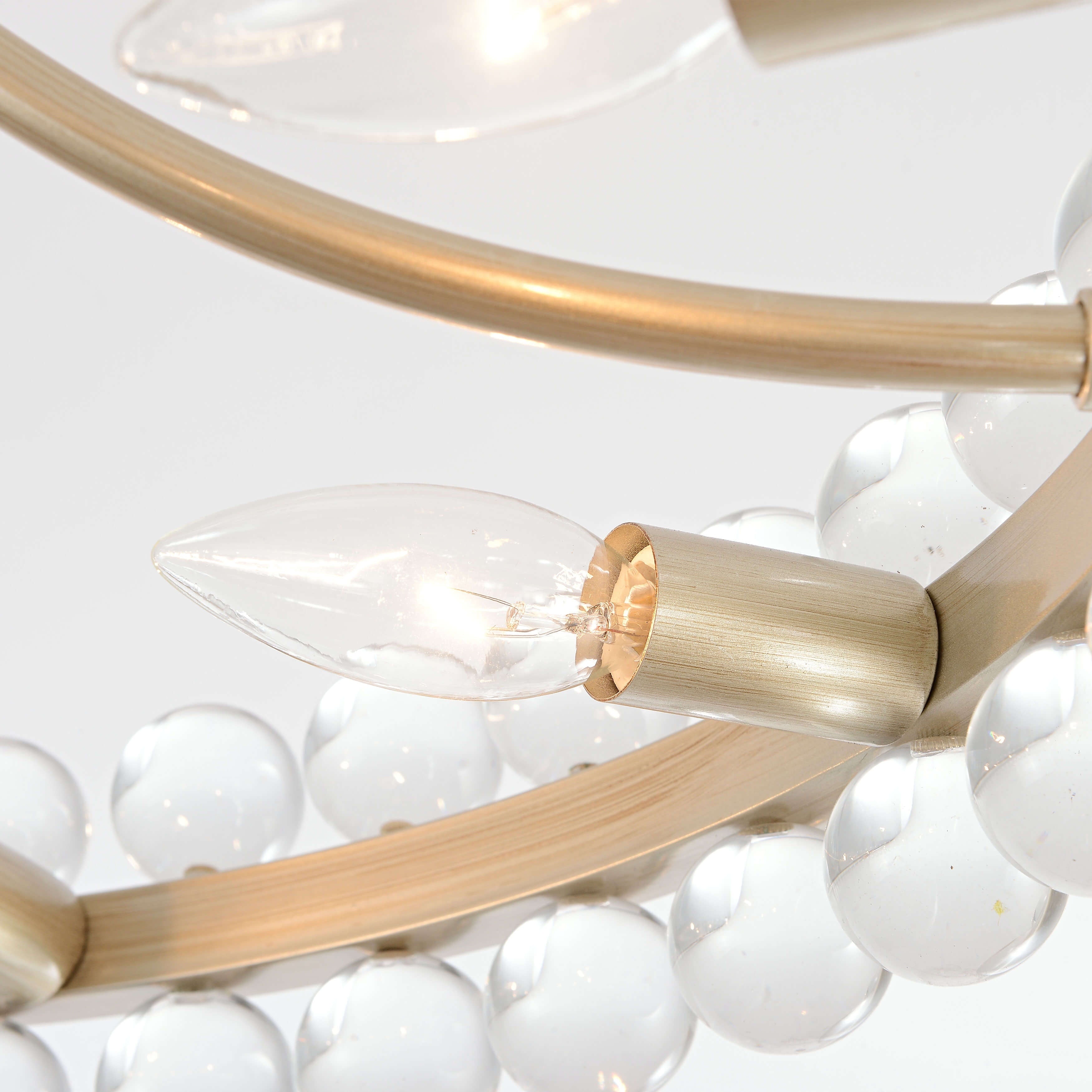 Plafonnier semi-encastré en cristal Elvira à 8 lumières, motif roue de chariot