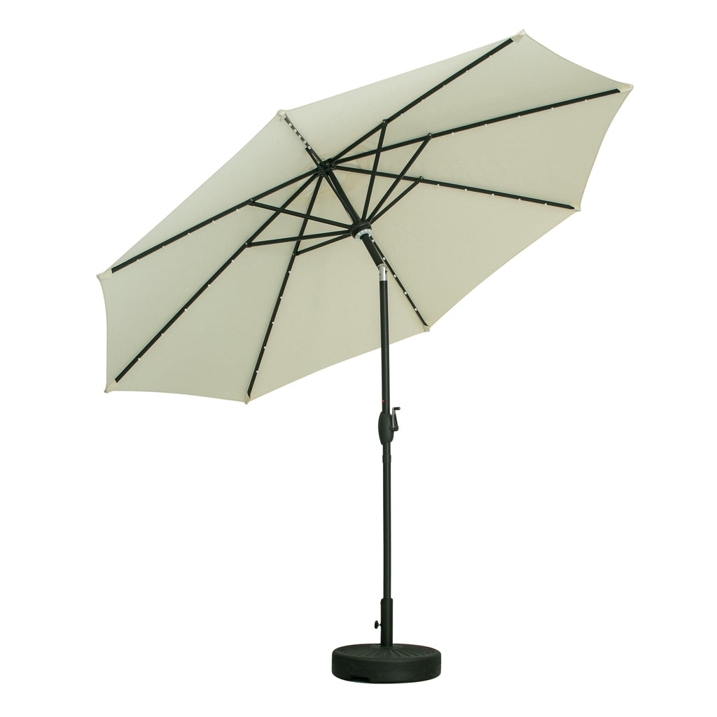 Parasol de patio Ainfox de 10 pieds avec lumières Parasol solaire d'extérieur sans base