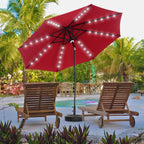 Parasol de patio Ainfox de 10 pieds avec lumières Parasol solaire d'extérieur sans base
