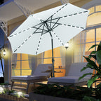 Parasol de patio Ainfox de 10 pieds avec lumières Parasol solaire d'extérieur sans base