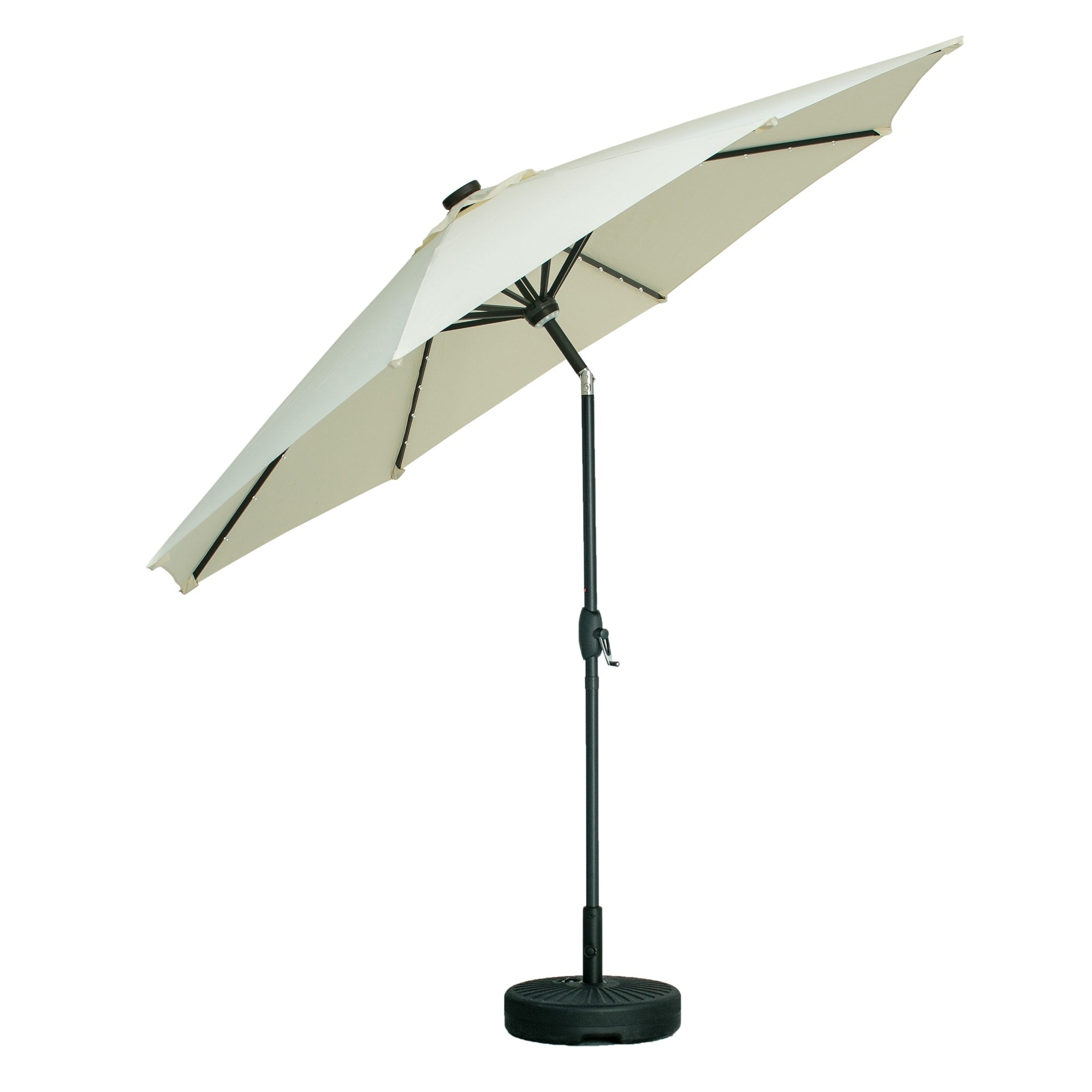Parasol de patio Ainfox de 10 pieds avec lumières Parasol solaire d'extérieur sans base