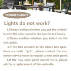 Parasol de patio Ainfox de 10 pieds avec lumières Parasol solaire d'extérieur sans base