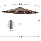 Parasol de patio Ainfox de 10 pieds avec lumières Parasol solaire d'extérieur sans base