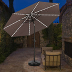 Parasol de patio Ainfox de 10 pieds avec lumières Parasol solaire d'extérieur sans base