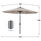 Parasol de patio Ainfox de 10 pieds avec lumières Parasol solaire d'extérieur sans base