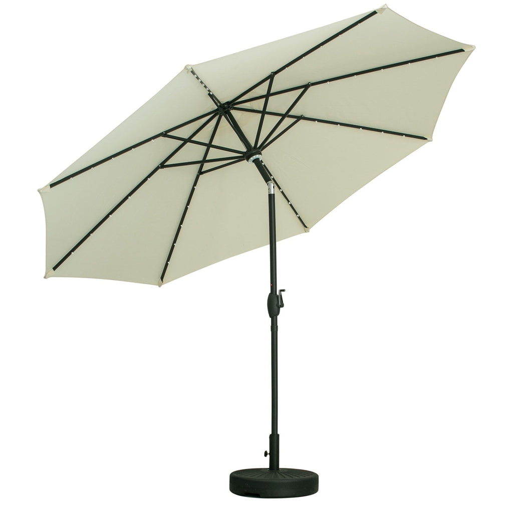 Parasol de patio Ainfox de 10 pieds avec lumières Parasol solaire d'extérieur sans base