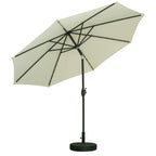 Parasol de patio Ainfox de 10 pieds avec lumières Parasol solaire d'extérieur sans base