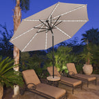 Parasol de patio Ainfox de 10 pieds avec lumières Parasol solaire d'extérieur sans base