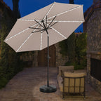 Parasol de patio Ainfox de 10 pieds avec lumières Parasol solaire d'extérieur sans base