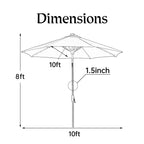 Parasol de patio Ainfox de 10 pieds avec lumières Parasol solaire d'extérieur sans base