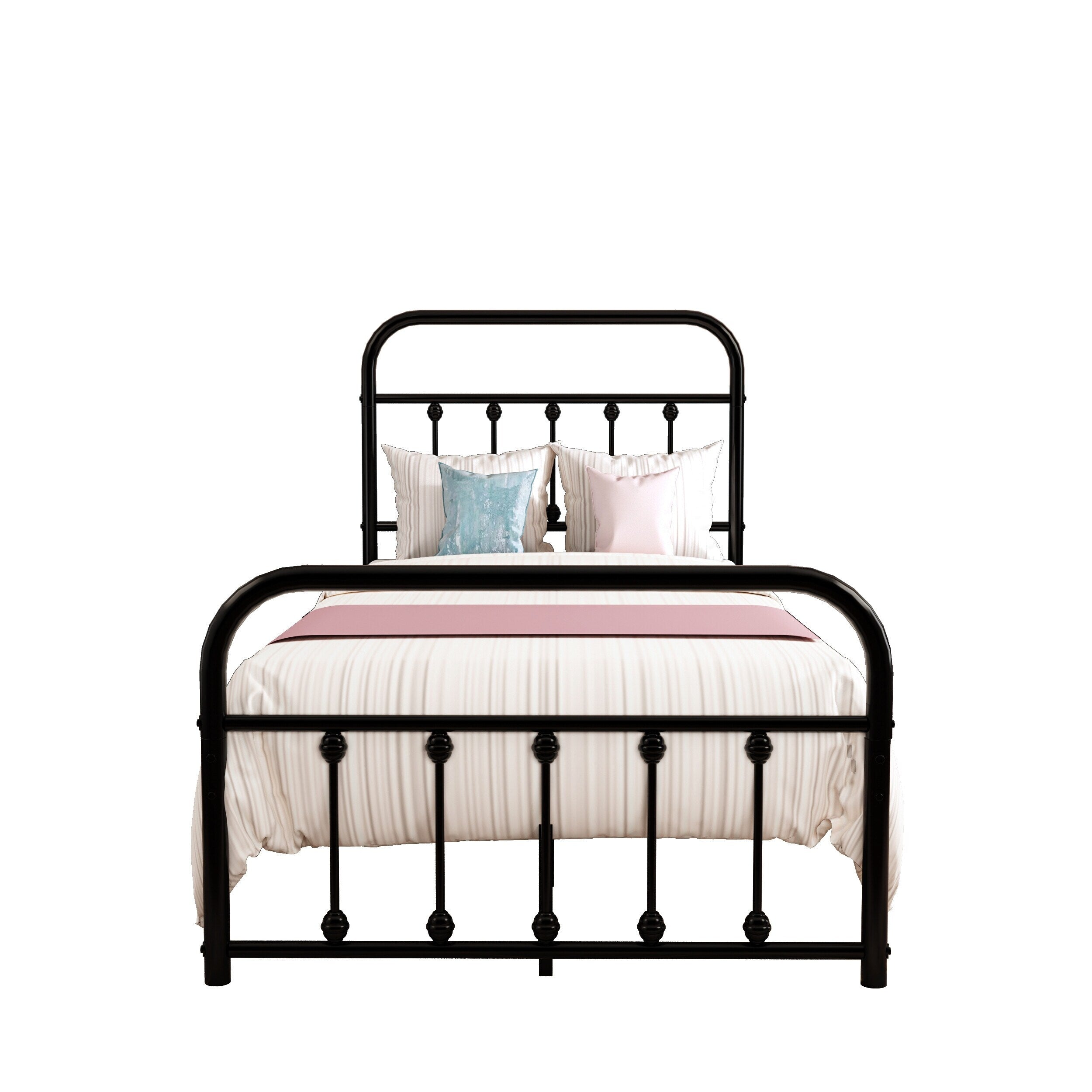 Cadre de lit plateforme en métal vintage simple Alazyhome, montage facile