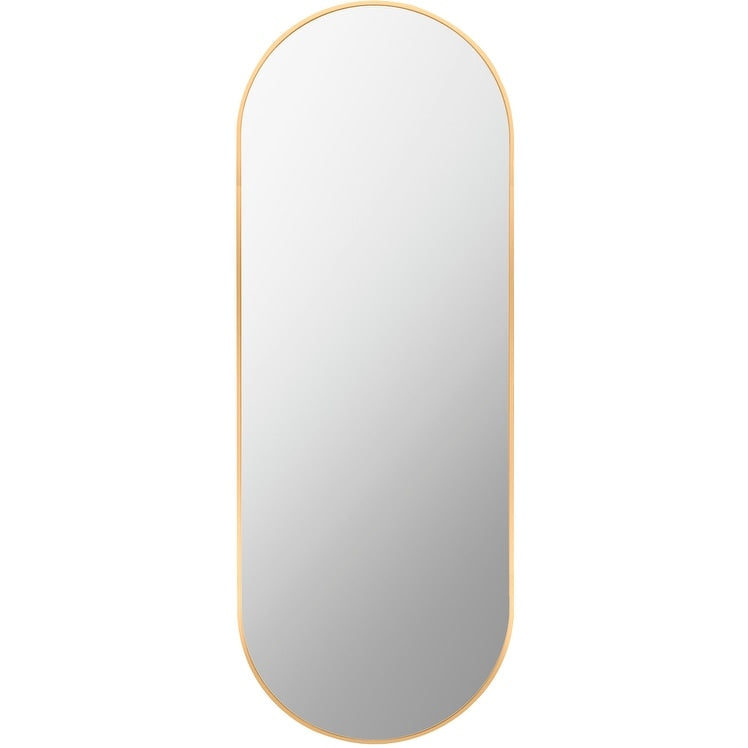 Miroir d'appoint ovale moderne en aluminium Livabliss Aranya en forme de pilule