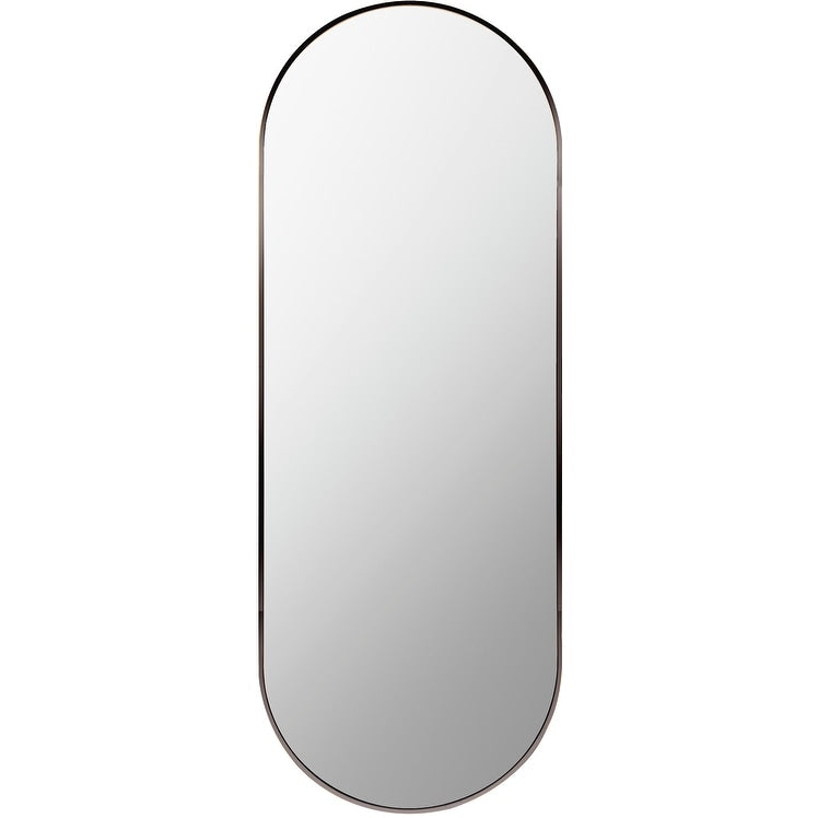 Miroir d'appoint ovale moderne en aluminium Livabliss Aranya en forme de pilule