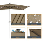 BONOSUKI Parasol rectangulaire d'extérieur à LED 10 x 6,5 pieds, en aluminium/acier avec inclinaison