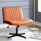 Chaise de bureau BOSSIN Criss Cross sans accoudoirs, sans roulettes, chaise de vanité pivotante moderne rembourrée en tissu