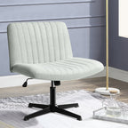Chaise de bureau BOSSIN Criss Cross sans accoudoirs, sans roulettes, chaise de vanité pivotante moderne rembourrée en tissu