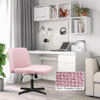 Chaise de bureau BOSSIN Criss Cross sans accoudoirs, sans roulettes, chaise de vanité pivotante moderne rembourrée en tissu