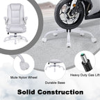 Chaise de bureau BOSSIN pour grandes et grandes tailles, ergonomique, dossier haut, hauteur réglable, en cuir, avec accoudoirs rembourrés et rabattables