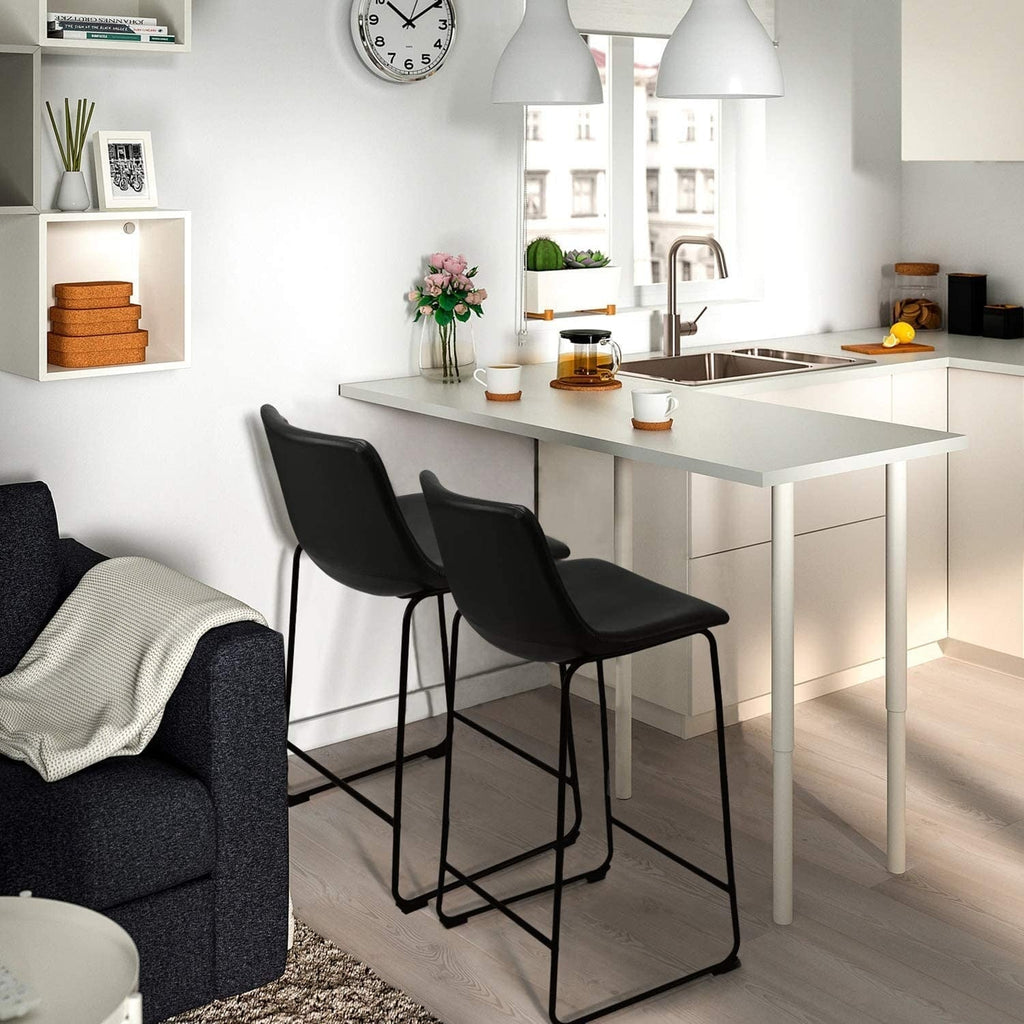 Tabourets de bar Bossin 18/26/30 pouces, tabourets de bar à hauteur de comptoir avec dossier, tabourets modernes en cuir PU, chaise de salle à manger avec repose-pieds