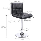 Lot de 2 tabourets de bar réglables et pivotants en cuir PU