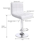 Lot de 2 tabourets de bar réglables et pivotants en cuir PU