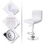 Lot de 2 tabourets de bar réglables et pivotants en cuir PU