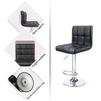 Lot de 2 tabourets de bar réglables et pivotants en cuir PU