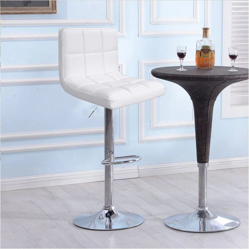 Lot de 2 tabourets de bar réglables et pivotants en cuir PU