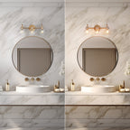 Applique murale moderne à 2, 3, 4 ou 5 lampes pour salle de bain, design minimaliste, en verre