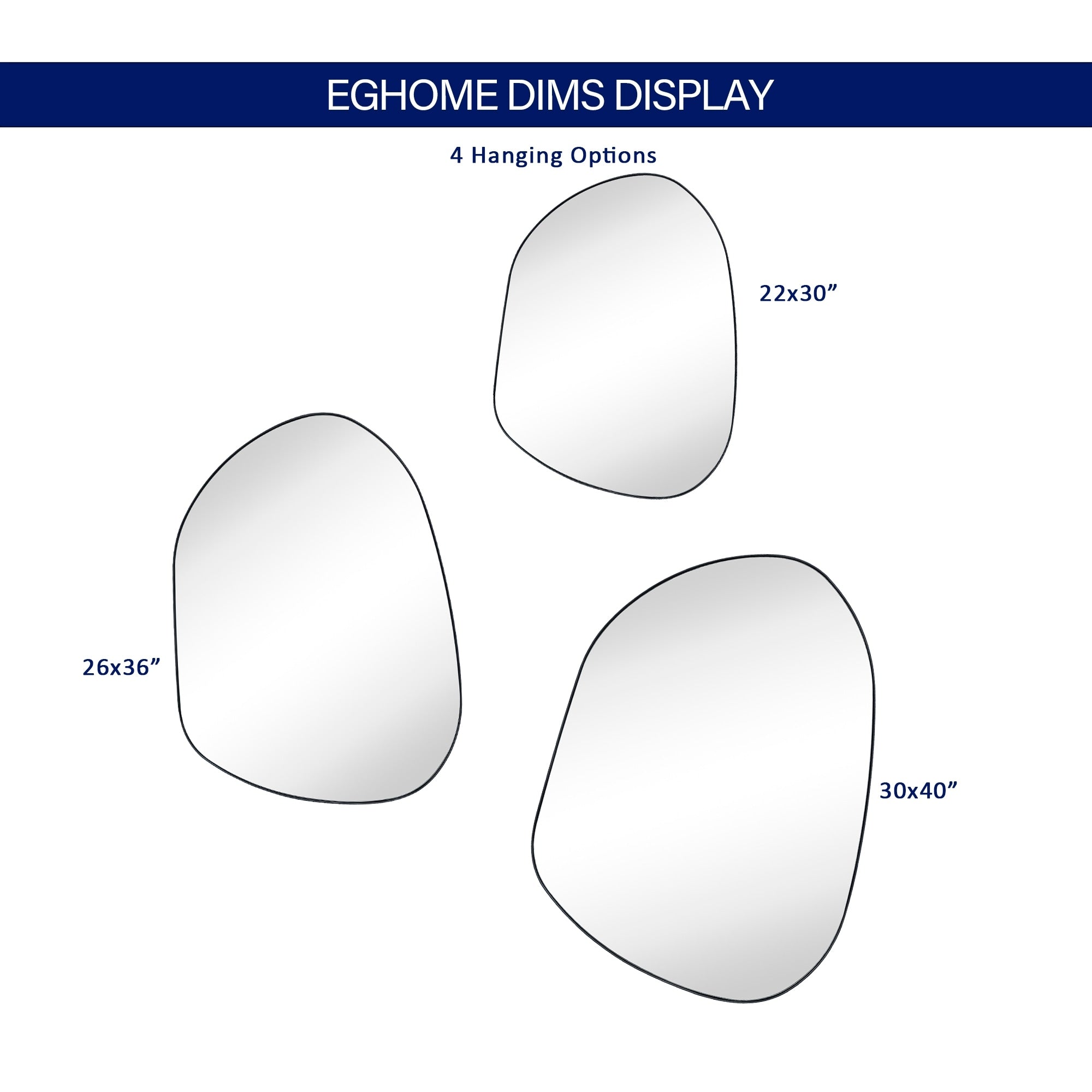 Miroir mural TEHOME Bertlinde de forme irrégulière pour salon