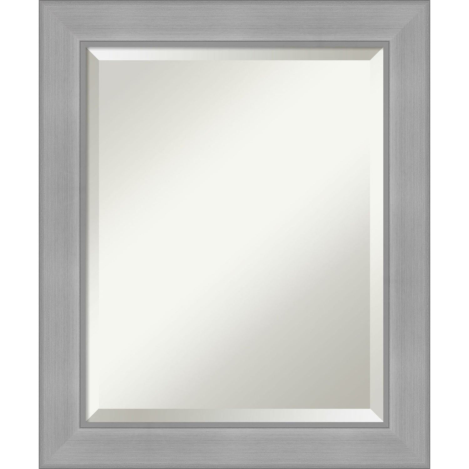 Miroir mural biseauté pour salle de bain - Cadre en nickel brossé Vista