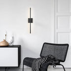 Applique murale linéaire moderne à 1 ampoule, noire/dorée/nickel, à LED, à intensité variable, pour salle de bain