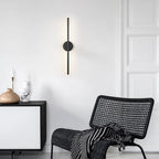 Applique murale linéaire moderne à 1 ampoule, noire/dorée/nickel, à LED, à intensité variable, pour salle de bain